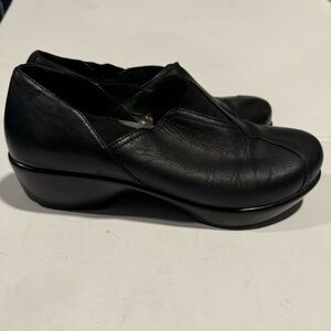 DANSKO Arden Slip on Comfort Franny Nurse Clogs Black Leather Size 38